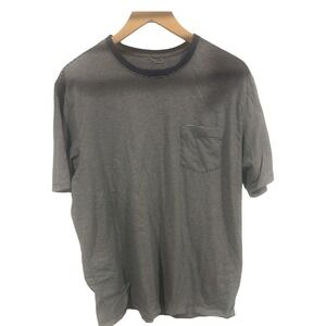 Patagonia Organic Cotton, Blue White Striped Pocket, Crewneck T-shirt Lg.  149A3